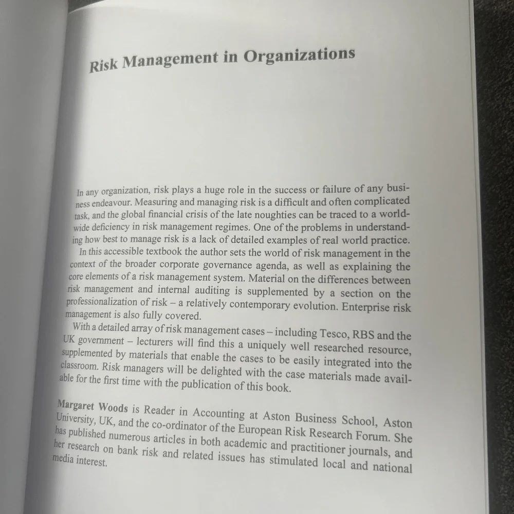 Risk Management in Organizations by Margaret Woods (2011,‎ Trade Paperback)